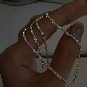 Женская цепочка серебряного цвета 45cm