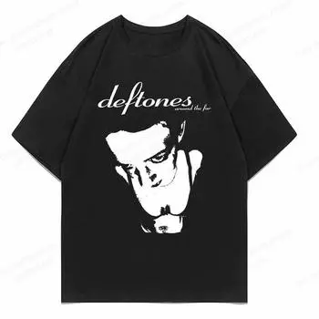 Женская футболка Deftones, милые модные топы с принтом, черная футболка FeUnisex, летняя футболка 90-х годов, футболка с рисунком для девочек FeUnisex, милые топы, футболка L