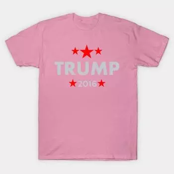 Женская футболка Дональд Трамп 2016 Принт Харадзюку Кавайная футболка Летняя футболка с коротким рукавом Женская футболка Топ S розовый