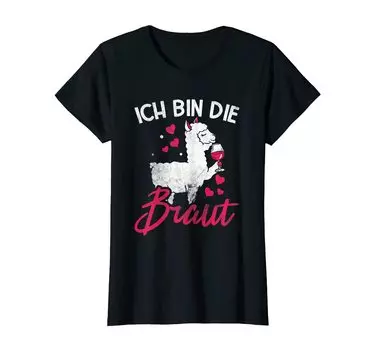 Женская футболка Ich Bin Die Braut Lama Alpaca