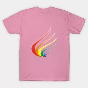 Женская футболка Pride Wing с принтом Харадзюку, кавайная футболка, летняя футболка с коротким рукавом, женская футболка, топ S розовый
