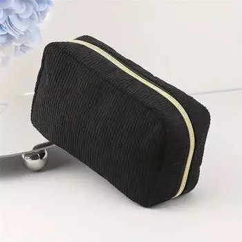 Женская косметичка, вельветовая однотонная косметичка, дорожная портативная сумка для хранения туалетных принадлежностей, органайзер, кошелек