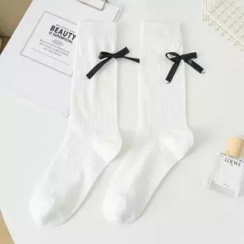 Женская летняя мода Новые носки-гольфы с бантом 1 pair