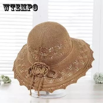 Женская летняя шляпа one size бежевый