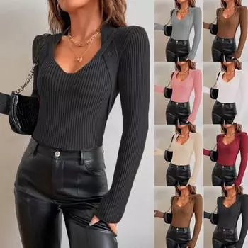 Женская мода с длинным рукавом повседневный пуловер топы осень зима Femme Knit Pull свитер S вино красного