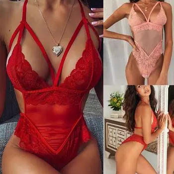 Женская мода Сексуальная печать Bralette Трусики Кружева Короткая юбка Боди L