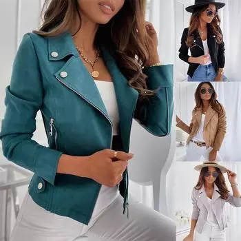 Женская модная кожаная куртка на шнуровке Slim Fit весна осень мотоциклетная куртка куртка на молнии XXL чёрный