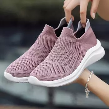 Женская обувь Осенняя пара носков Fly-Woven Сетчатая обувь Модная повседневная спортивная обувь Женские кроссовки 35