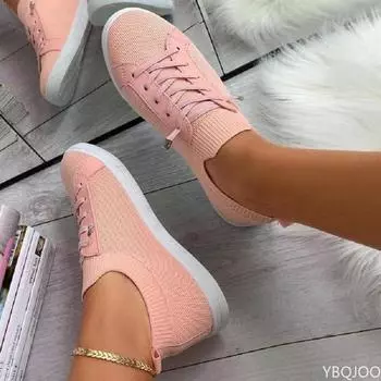 Женская обувь Zapatos Planos, 2022, дышащая белая обувь на плоской подошве со шнуровкой, женские кроссовки в сетку, лоферы Socofy, размер 43, Zapatillas Mujer