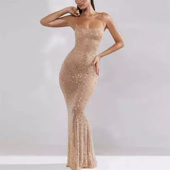 Женская одежда Light Diamond Платье-русалка Платье Spicy girl Платье без рукавов Полупрозрачный слинг Сексуальный слинг XS