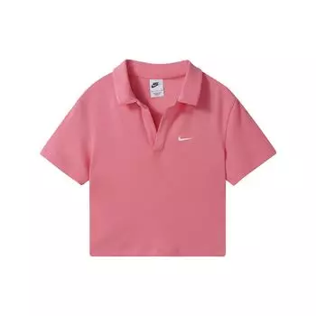 Женская однотонная футболка-поло Nike Sportswear Essential, розовая DV7885-611 S