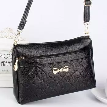 Коженая женскская сумка на плечо 24x8x14cm чёрный