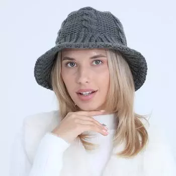 Женская осенне-зимняя шерстяная шляпа-горшок, студенческая вязаная теплая водонепроницаемая рыбацкая шапка OneSize красный