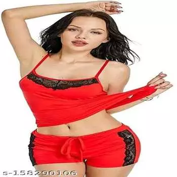 Женская пляжная сорочка Ladysta Baby Doll с регулируемыми бретелями, красная ночная рубашка free size красный