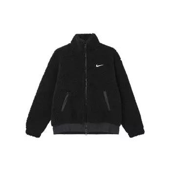 Женская плюшевая куртка с воротником-стойкой Nike Nsw Swoosh, черная DR5629-010 M