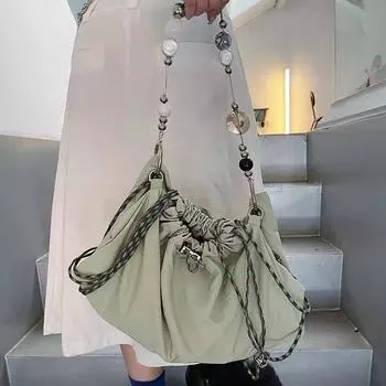 Женская сумка нейлоновая летняя цепь бисер модный рюкзак большой емкости сумка через плечо сумка универсальная