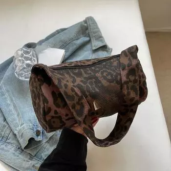 Женская сумка с леопардовым принтом, модная женская сумка через плечо, универсальная повседневная сумка для поездок на работу в Бостоне коричневый