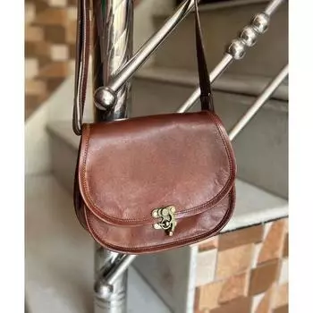 Женская сумка с ремешком C-lock, это крутой кожаный женский кошелек 7 x 9 x 3 in коричневый
