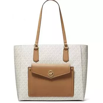 Женская сумка-тоут с карманом Michael Kors Joey, цвет бежевый