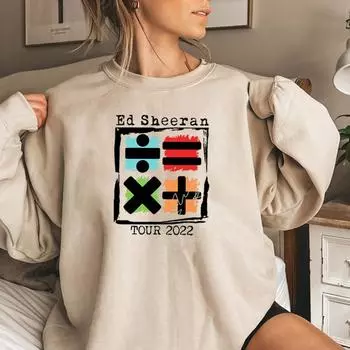 Женская толстовка унисекс с изображением Эда Ширана The Ed Sheeran 2022 Tour Mathletics Concert Толстовка унисекс Толстовка с круглым вырезом и логотипом Ed Sheeran 2XL