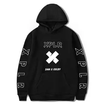 Женская унисекс-толстовка Sam And Colby2D Surrounding Fashion Casual с капюшоном L чёрный