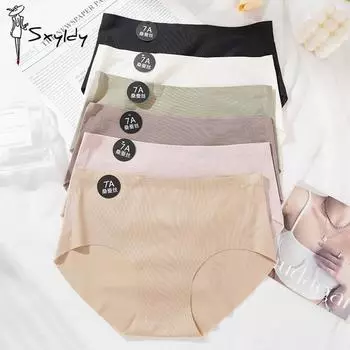 Женские бесшовные трусики 7A Шелковые трусики Mulberry Трусики однотонные трусики с высокой эластичностью и средней посадкой L белый