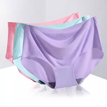 Женские бесшовные трусики Ice Silk со средней посадкой — дышащие, сексуальные, с треугольным дизайном
