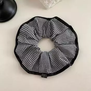 Женские большие скранчи черные белые клетчатые скранчи держатель для хвостика резинка для волос аксессуары для волос
