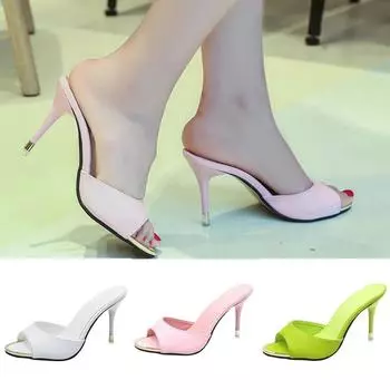 Женские босоножки Летняя обувь Вечеринка Высокий каблук Stiletto Открытый носок Босоножки плоские повседневные летние босоножки женские босоножки высокие каблуки56hot 35 зелёный