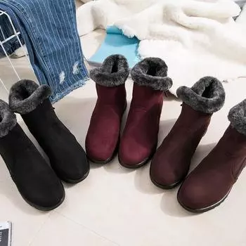Женские ботильоны, модные повседневные модные теплые женские зимние сапоги на плоской подошве EU 41