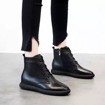 Женские ботинки на мягкой подошве из кожи Martin Boots Short Calf 35 чёрный