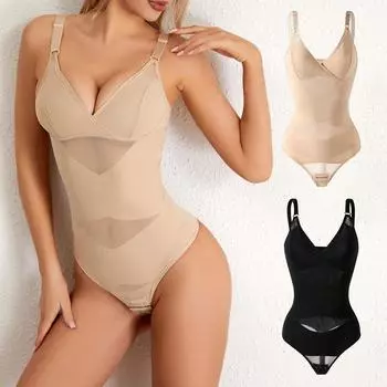 Женские цельные стринги, корректирующее белье, боди для коррекции фигуры, высокая компрессия, уменьшающее живот, корректирующее боди S чёрный