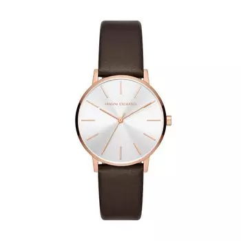 Женские часы Armani Exchange Analog с черным циферблатом, коричневые, современные