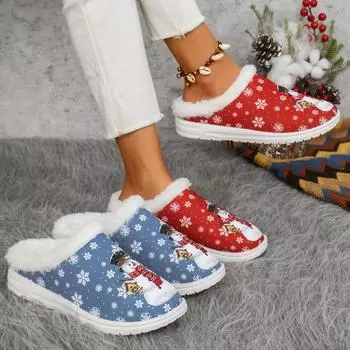 Женские домашние тапочки, зимние новые, сохраняющие тепло, нескользящие туфли для женщин, мягкие, удобные, модные, женские домашние тапочки, горки для женщин 36 синий