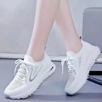 Женские дышащие кроссовки Air Mesh для ходьбы, удобные, белые, модные, повседневные, кроссовки Chaussure Fee Cou Sport, кроссовки для бега 36