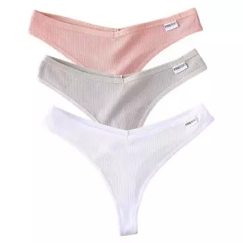 Женские G-string Трусы Стринги Трусы Хлопок Сексуальные Низкие Трусики M