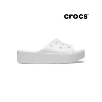 Женские классические шлепанцы Crocs на платформе, белые 208180 100 W6230