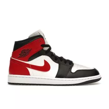 Женские кроссовки Air Jordan 1 Mid Black Toe Red Sail Off-Noir BQ6472-160