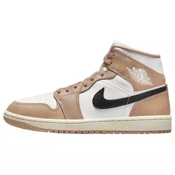 Женские кроссовки Air Jordan 1 Mid Desert Tan Sail Black BQ6472-103 36.5