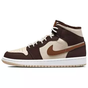 Женские кроссовки Air Jordan 1 Mid SE Cream Dark Chocolate Oatme DO6699-200 36