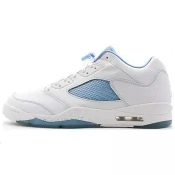 Женские кроссовки Air Jordan 5 Retro Low UNC White University-Blue-Team-Red 314337-141