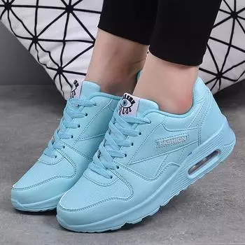 Женские кроссовки Белые туфли на платформе Розовые кожаные кроссовки Air Korean Breathable Walking Casual Shoes Tenis Feminino 41