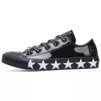 Женские кроссовки Converse Miley Cyrus x Chuck Taylor All Star Low Patent Stars Black White 563720C