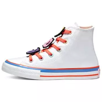 Женские кроссовки Converse Millie Bobby Brown x Chuck Taylor All Star Hi Marina Белый мандарин-красный 567299C