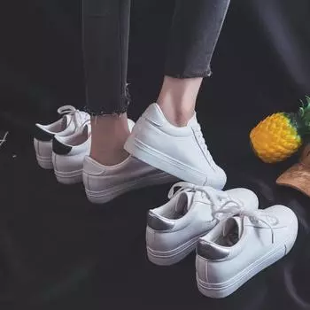 Женские кроссовки из вулканизированной кожи, весенние, новые, классические, однотонные, из искусственной кожи, белые, на платформе, кроссовки Zapatillas Mujer 35 белый