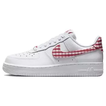 Женские кроссовки Nike Air Force 1 07 Essential Mystic Red Gingham белые DZ2784-101 44