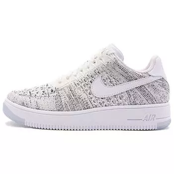 Женские кроссовки Nike Air Force 1 Flyknit Low White Бело-серые 820256-103
