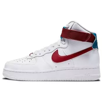 Женские кроссовки Nike Air Force 1 High White Team Red Green-Abyss 334031-119 36.5