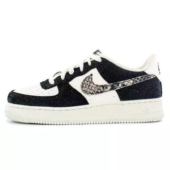 Женские кроссовки Nike Air Force 1 Low LV8 GS Snakeskin White Summit-White Black 820438-111