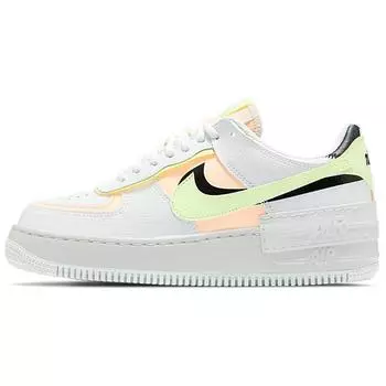 Женские кроссовки Nike Air Force 1 Shadow White Crimson Tint Summit-White Black Barely-Volt CI0919-107